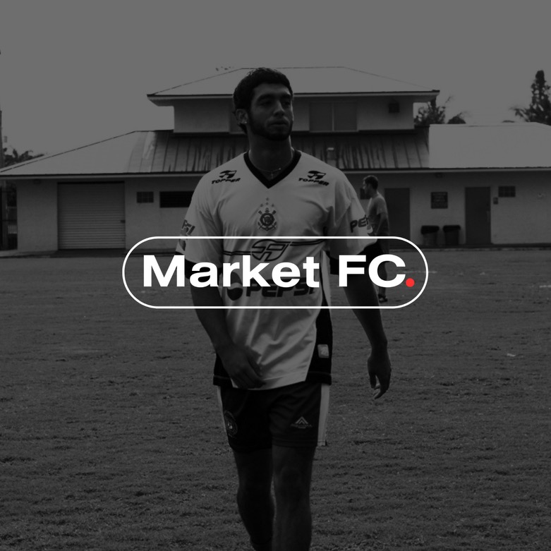Market FC logo over a black and white football photograph
